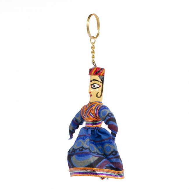 Multicolor Terracotta, Metal, Cotton & Thread Keychain