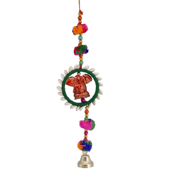 Tera Cotta, Metal, Beads, Conch & Wool Thread Kodi Phumka
