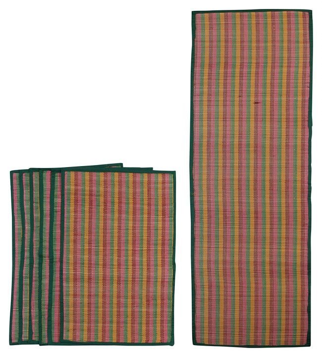 7 Piece Bamboo Table Mat Set “ Multi-Color