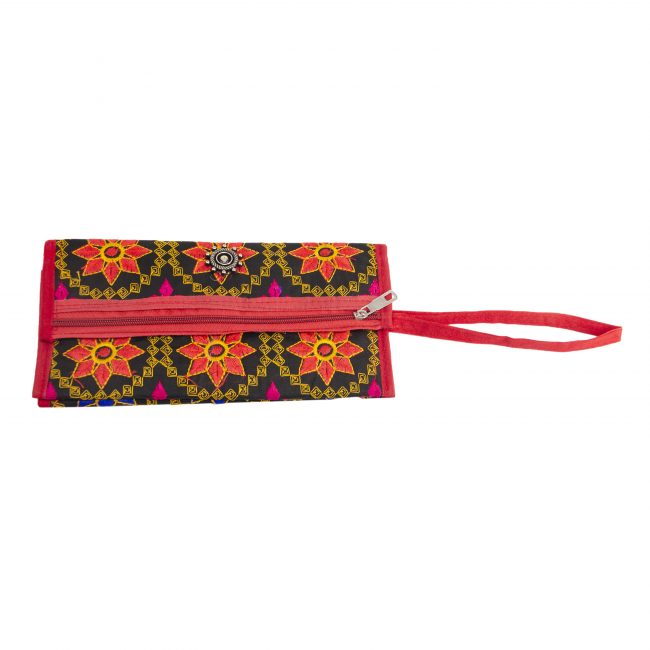 Velvet Black, Orange & Red Star Antique Bag
