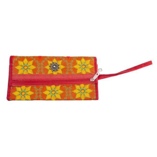 Velvet Brick Red, Yellow & Green Star Antique Bag