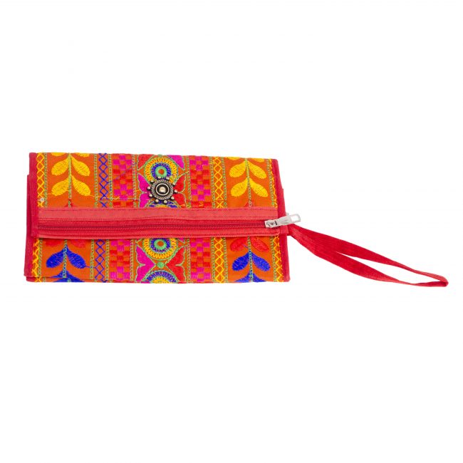 Velvet Brick Red, Yellow & Blue Star Antique Bag