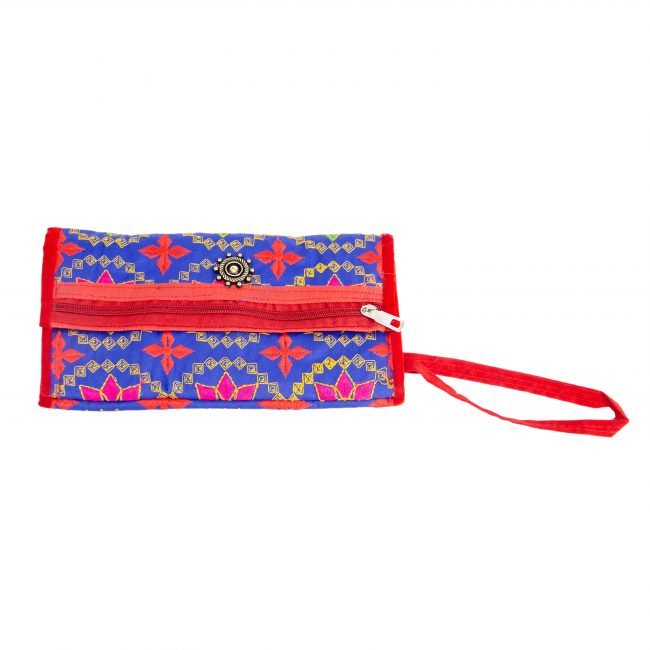 Velvet Blue, Red & Orange Star Antique Bag