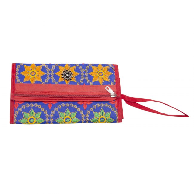 Velvet Blue, Orange & Green Star Antique Bag
