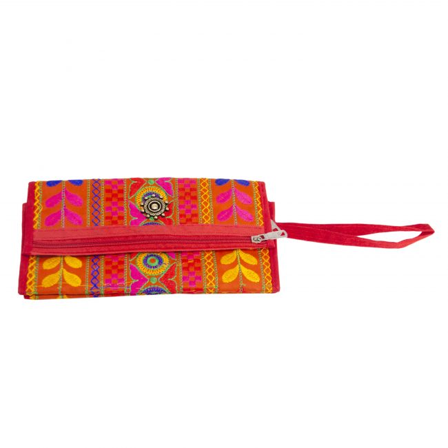 Velvet Brick Red, Yellow & Blue Star Antique Bag