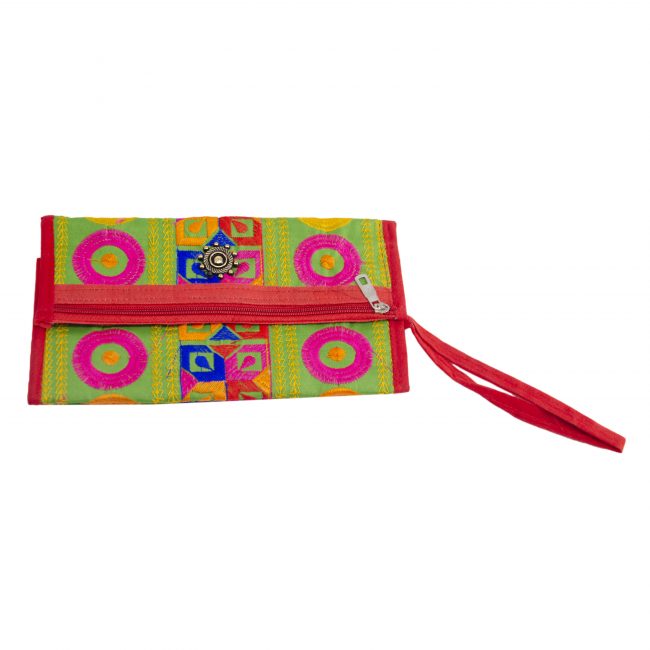 Thread Green, Pink & Yellow Star Antique Bag