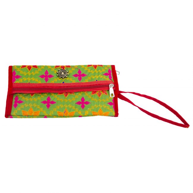 Cotton Green, Pink & Yellow Star Antique Bag