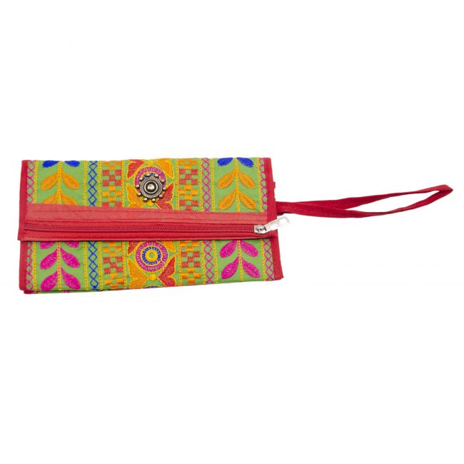 Thread Green, Pink & Orange Star Antique Bag