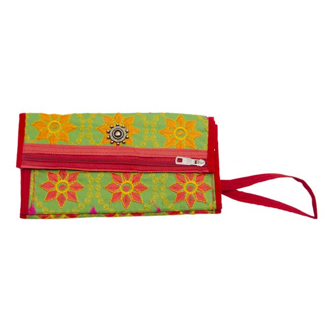 Thread Green, Orange & Red Star Antique Bag