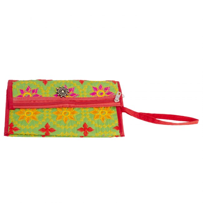 Thread Green, Orange & Pink Star Antique Bag