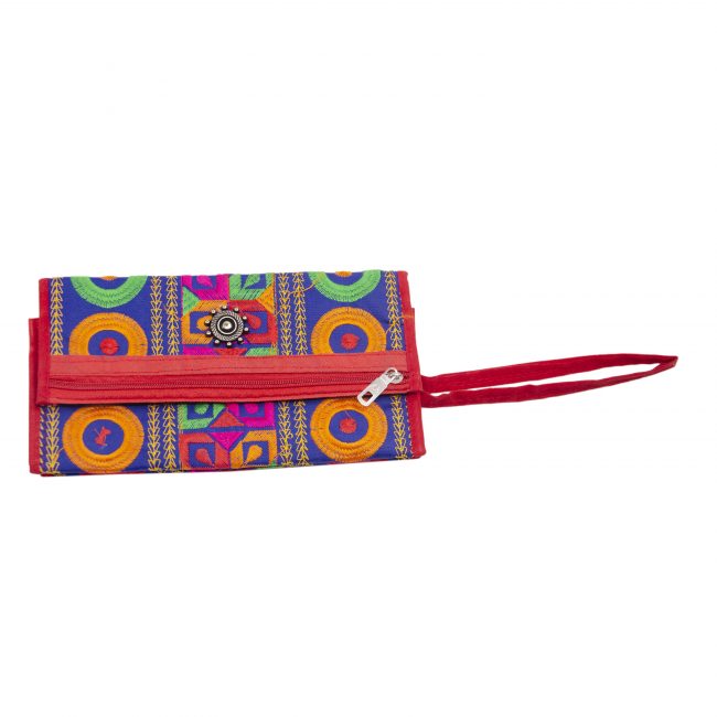 Thread Blue, Red & Orange Star Antique Bag