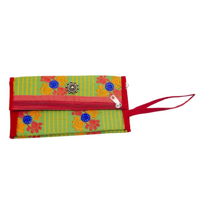 Thread Green, Red & Orange Star Antique Bag
