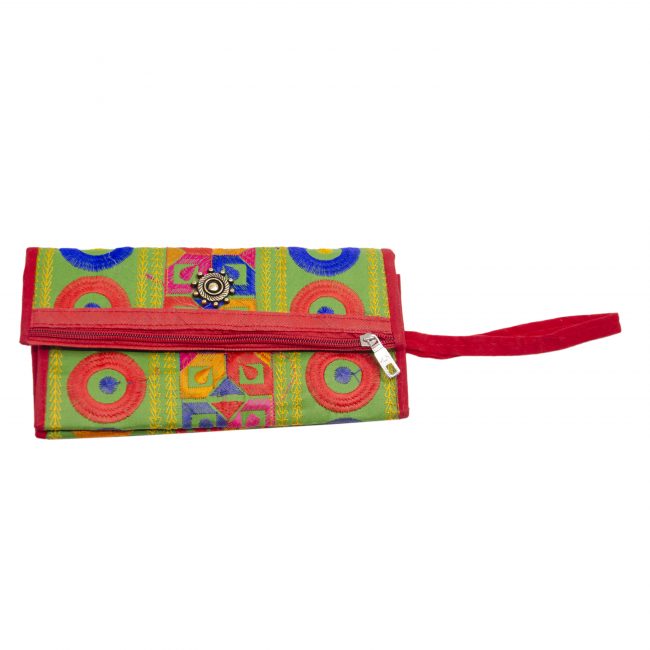 Thread Green, Red & Orange Star Antique Bag