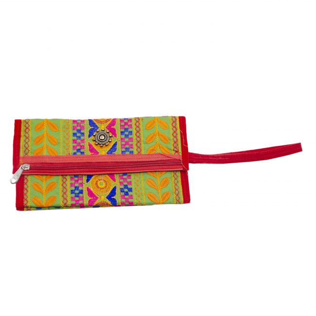 Thread Green, Red & Orange Star Antique Bag