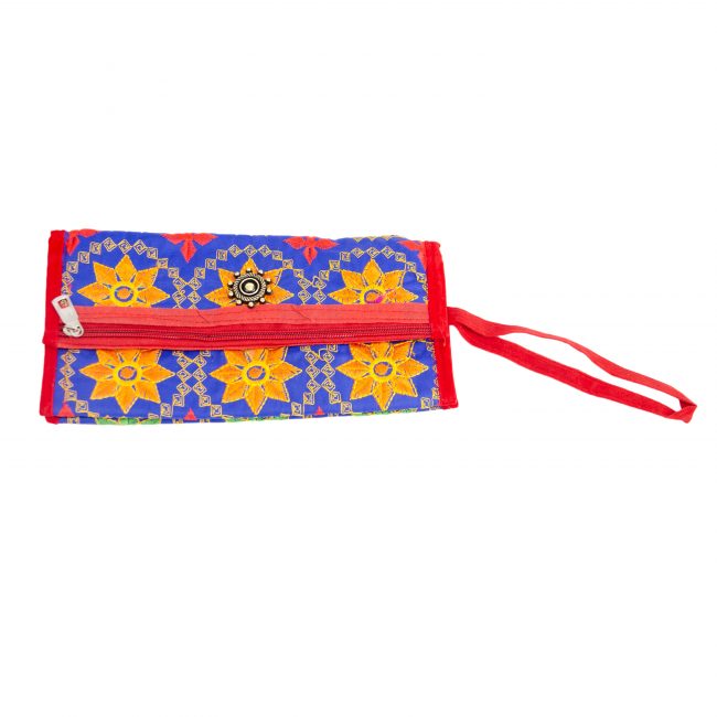 Cotton Blue, Orange & Red Star Antique Bag