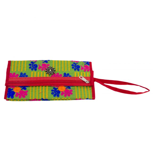 Cotton Green, Blue & Pink Star Antique Bag