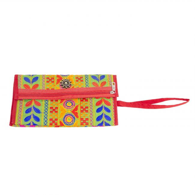 Cotton Green, Orange & Blue Star Antique Bag