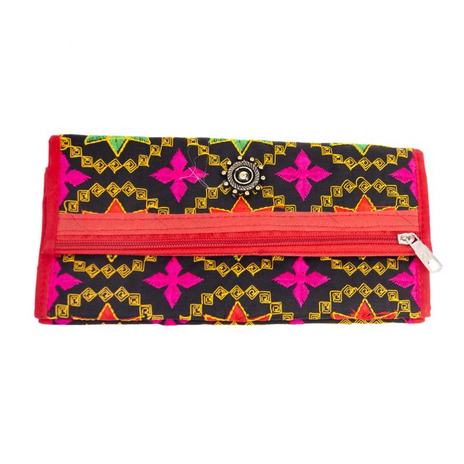 Cotton Black, Pink & Orange Star Antique Bag