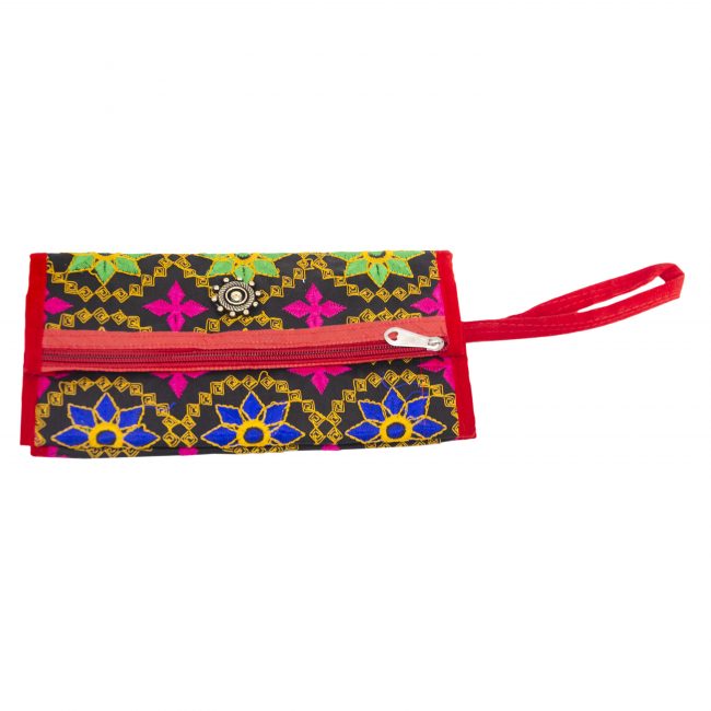 Cotton Black, Orange & Pink Star Antique Bag