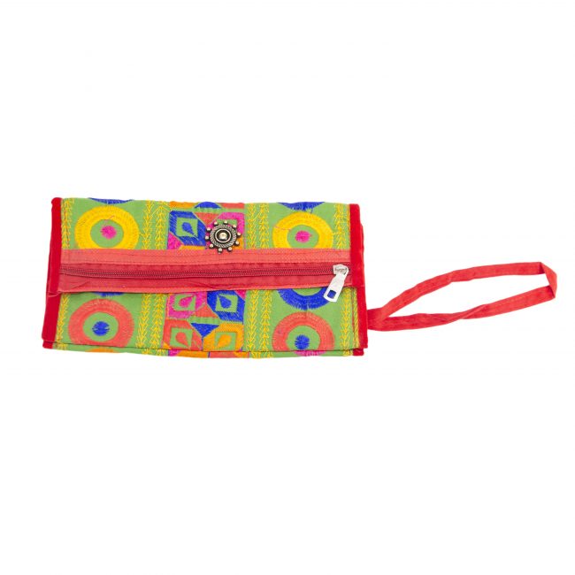 Cotton Green, Yellow & Pink Star Antique Bag