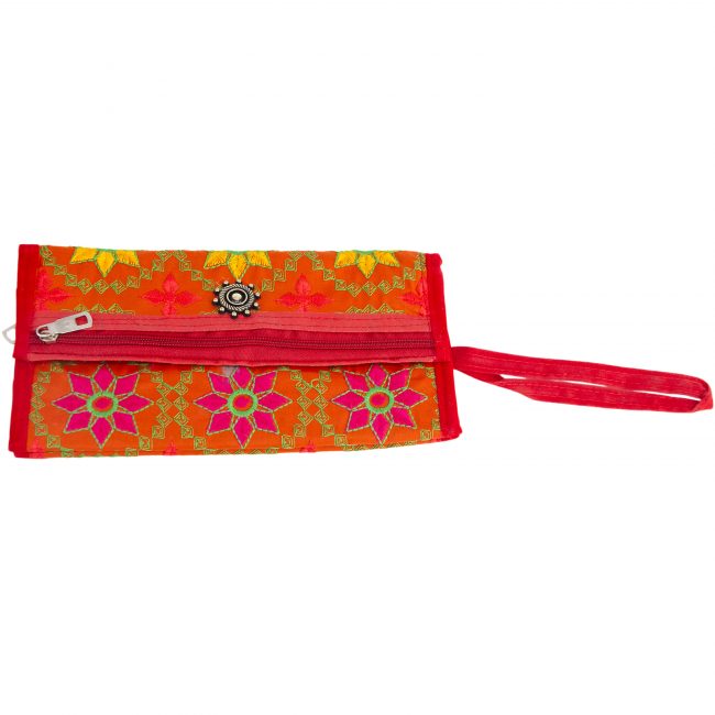 Cotton Brick Red, Orange & Pink Star Antique Bag