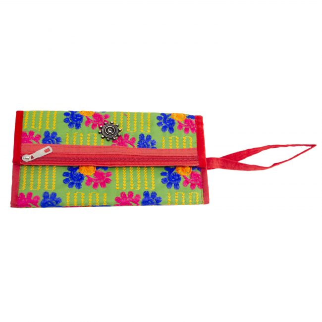 Cotton Green, Orange & Pink Star Antique Bag