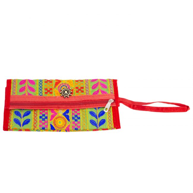 Cotton Green, Orange & Pink Star Antique Bag