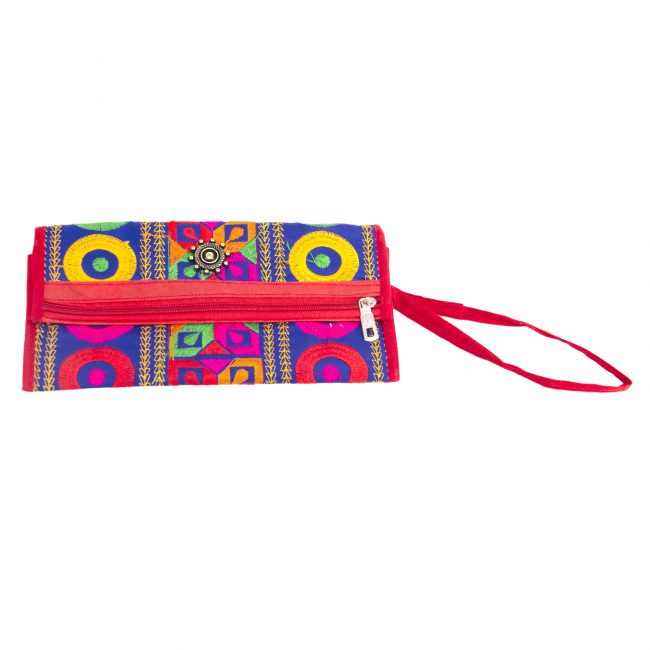 Cotton Blue, Orange & Pink Star Antique Bag