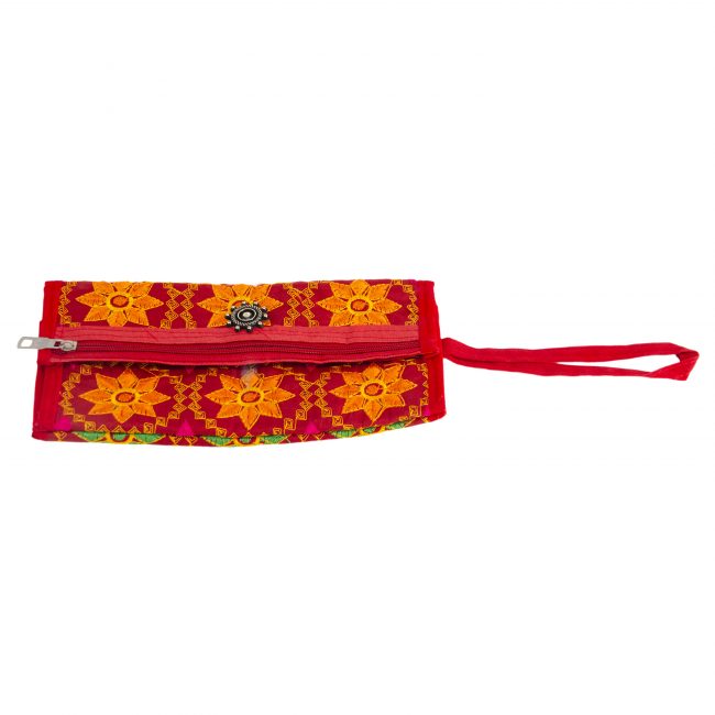 Cotton Maroon, Orange & Blue Star Antique Bag