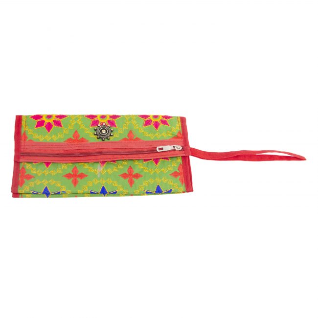Cotton Green, Red & Orange Star Antique Bag