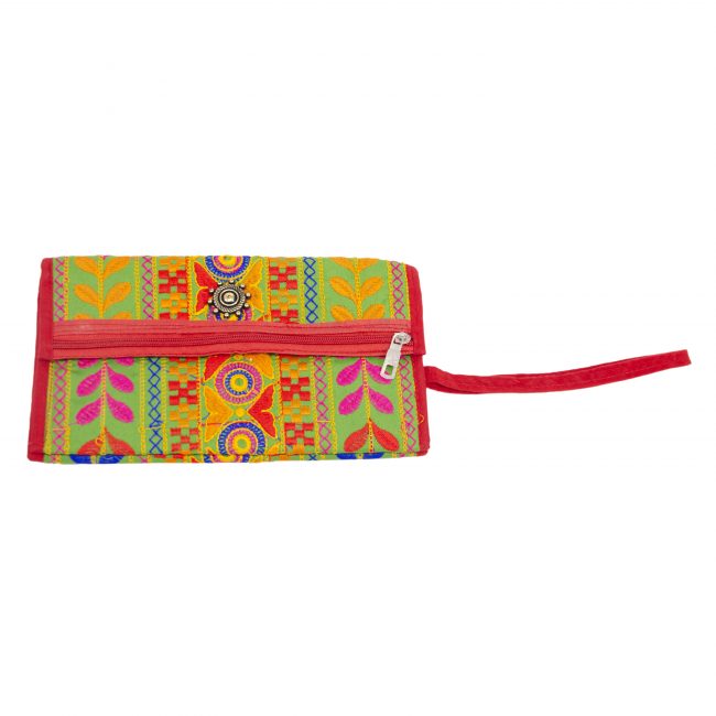 Cotton Green, Orange & Red Star Antique Bag
