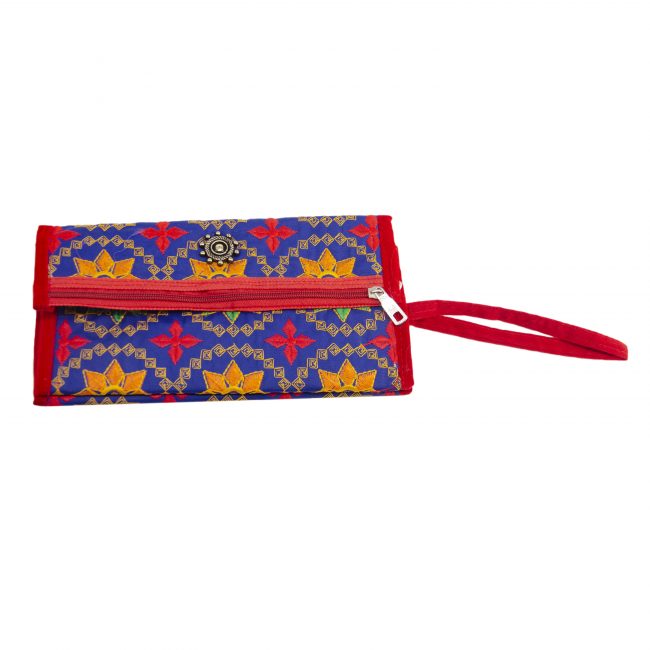 Velvet Blue, Orange & Red Star Antique Bag
