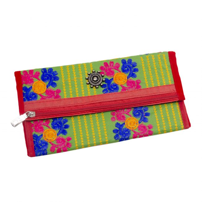 Velvet Green, Blue & Pink Star Antique Bag