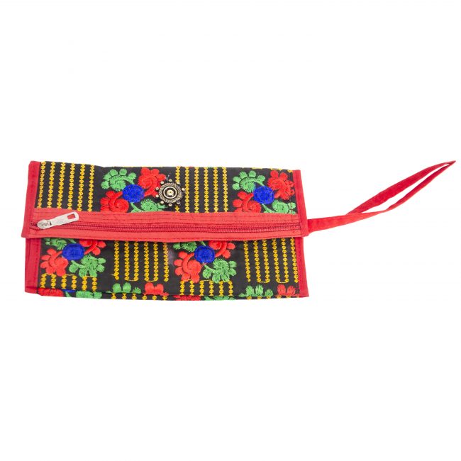 Cotton Black, Orange & Red Star Antique Bag
