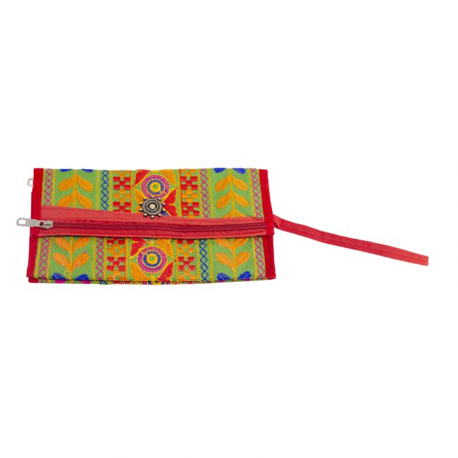 Velvet Green, Orange & Red Star Antique Bag