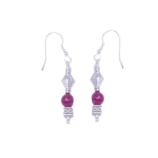 Handmade Base Metal White Dangle and Drop Earring From Himachal Pradesh