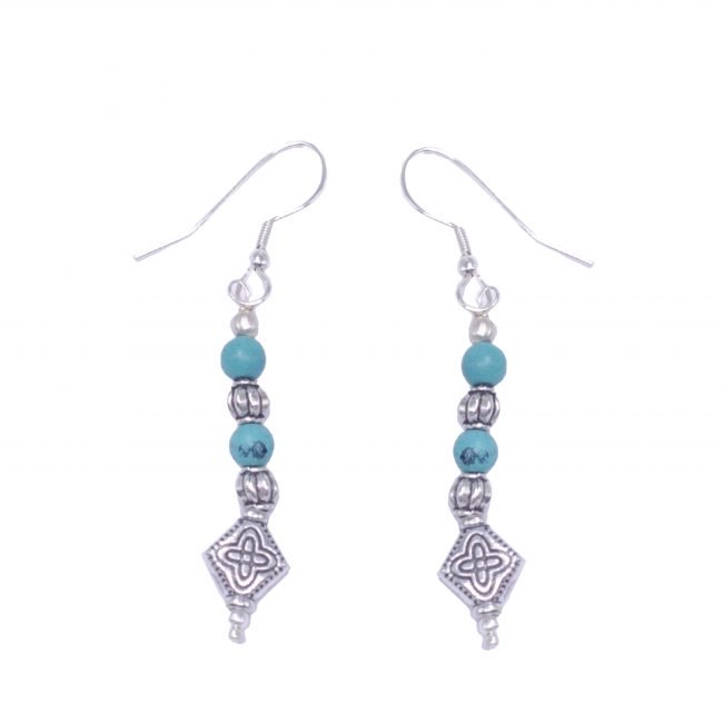 Handmade Base Metal White Dangle and Drop Earring From Himachal Pradesh