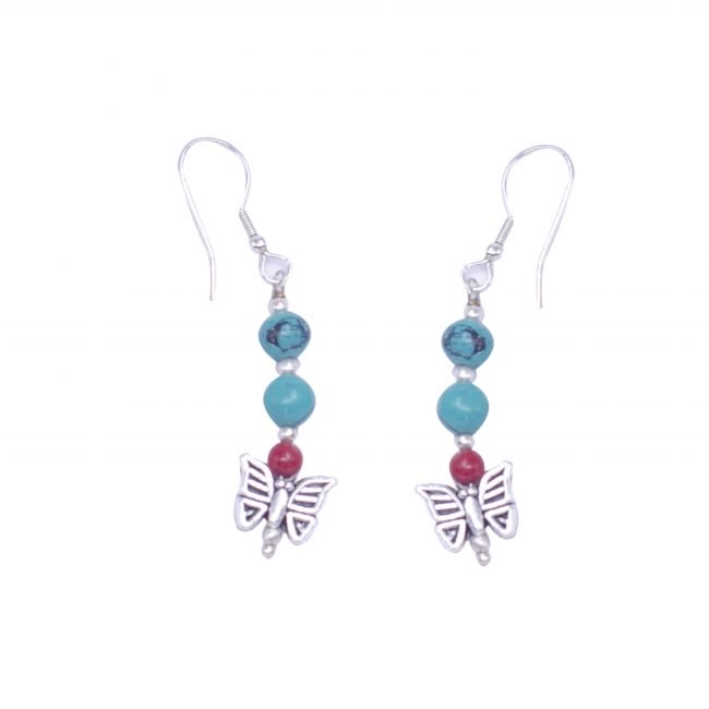 Handmade Base Metal White Dangle and Drop Earring From Himachal Pradesh