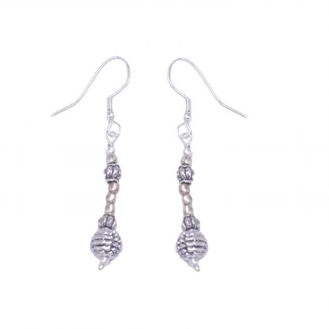Handmade Base Metal White Dangle and Drop Earring From Himachal Pradesh