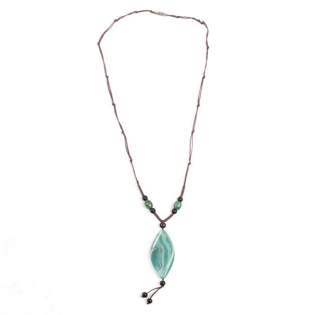 Hand Crafted Light Green Aget Locket