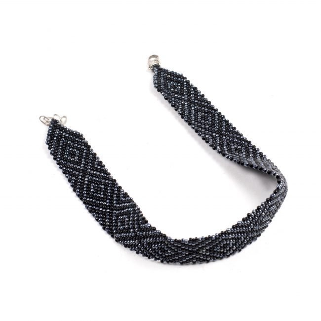 Hand Crafted Black  Beed Necklace