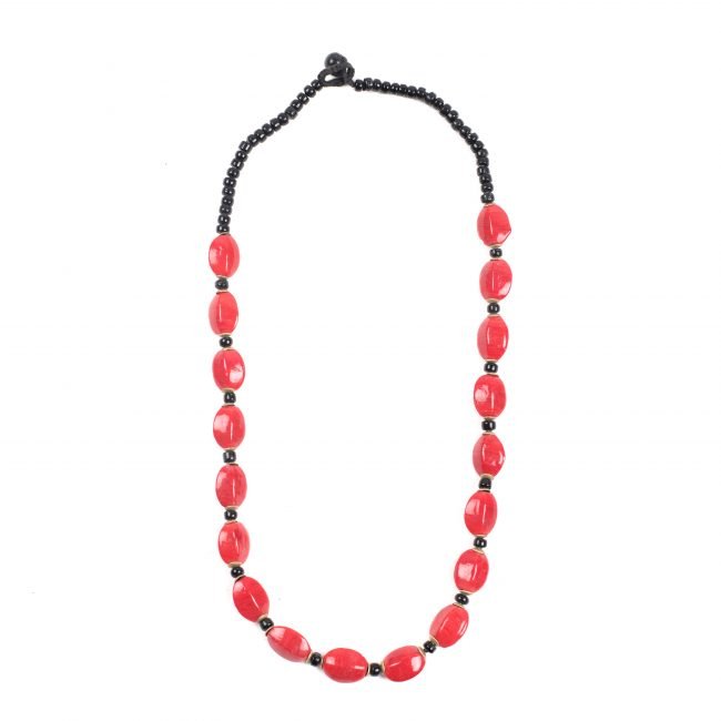 Hand Crafted Red & Black Beed Necklace