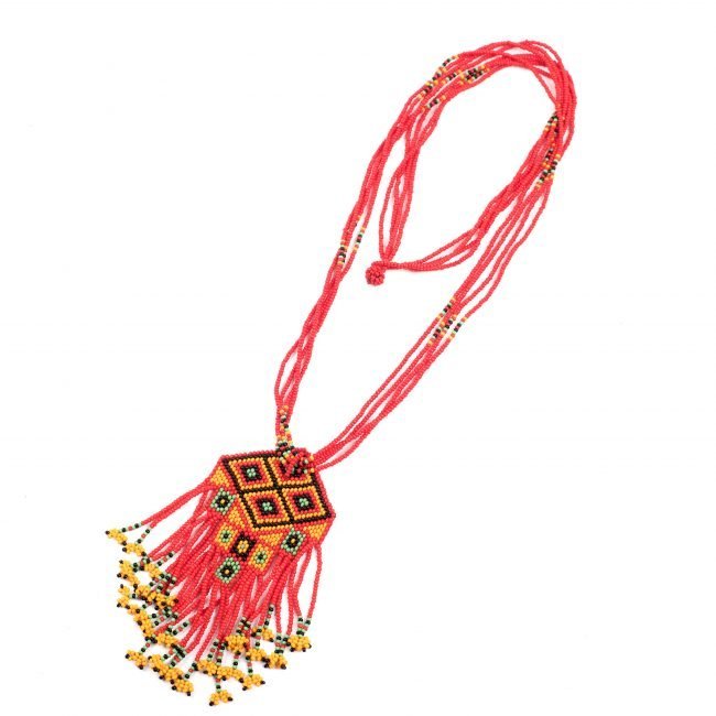 Hand Crafted Red & Green Beed Necklace