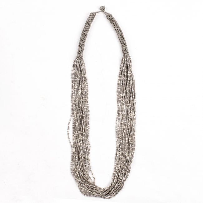 Hand Crafted Grey  Necklace with Tortoise Pendant