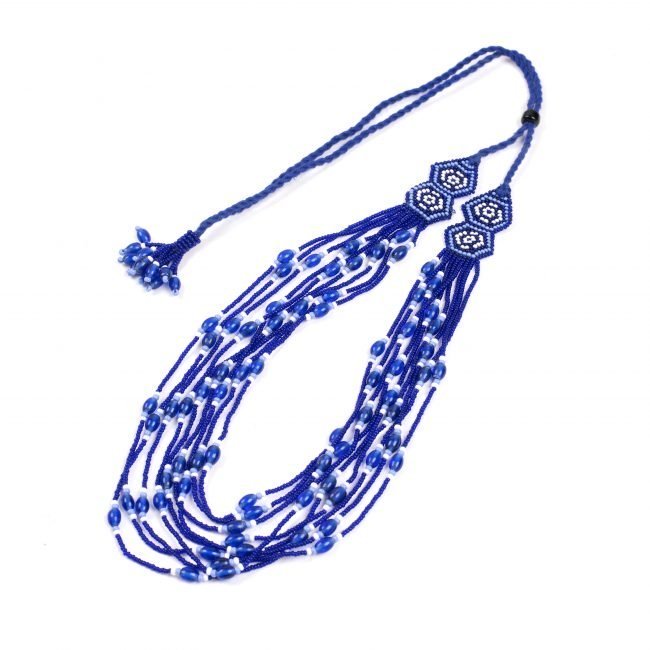 Hand Crafted Blue Beed Necklace