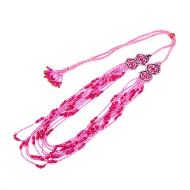 Hand Crafted Pink Beed Necklace