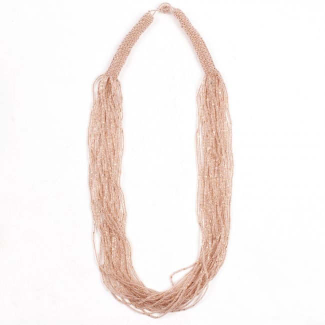Hand Crafted Light Pink Beed Necklace