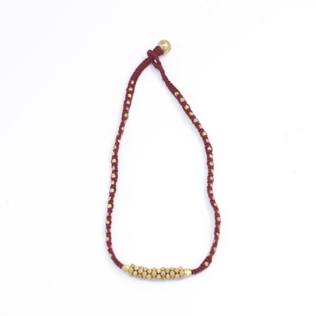 Hand Crafted Metal & Thread Necklace