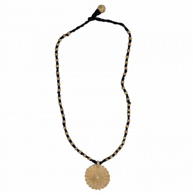 Hand Crafted Brass Metal & Thread Necklace
