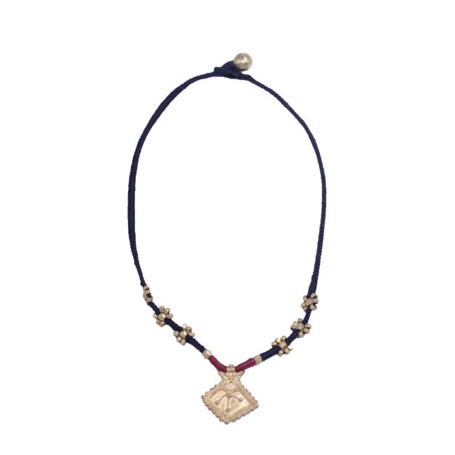 Handmade Brass Metal Yellow Chain Shaped Necklace From Odisha